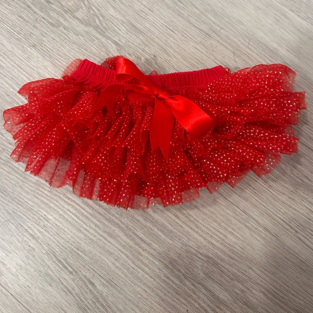 Sparkle Sisters Red Sparkle Baby Tutu Bloomer Size Small